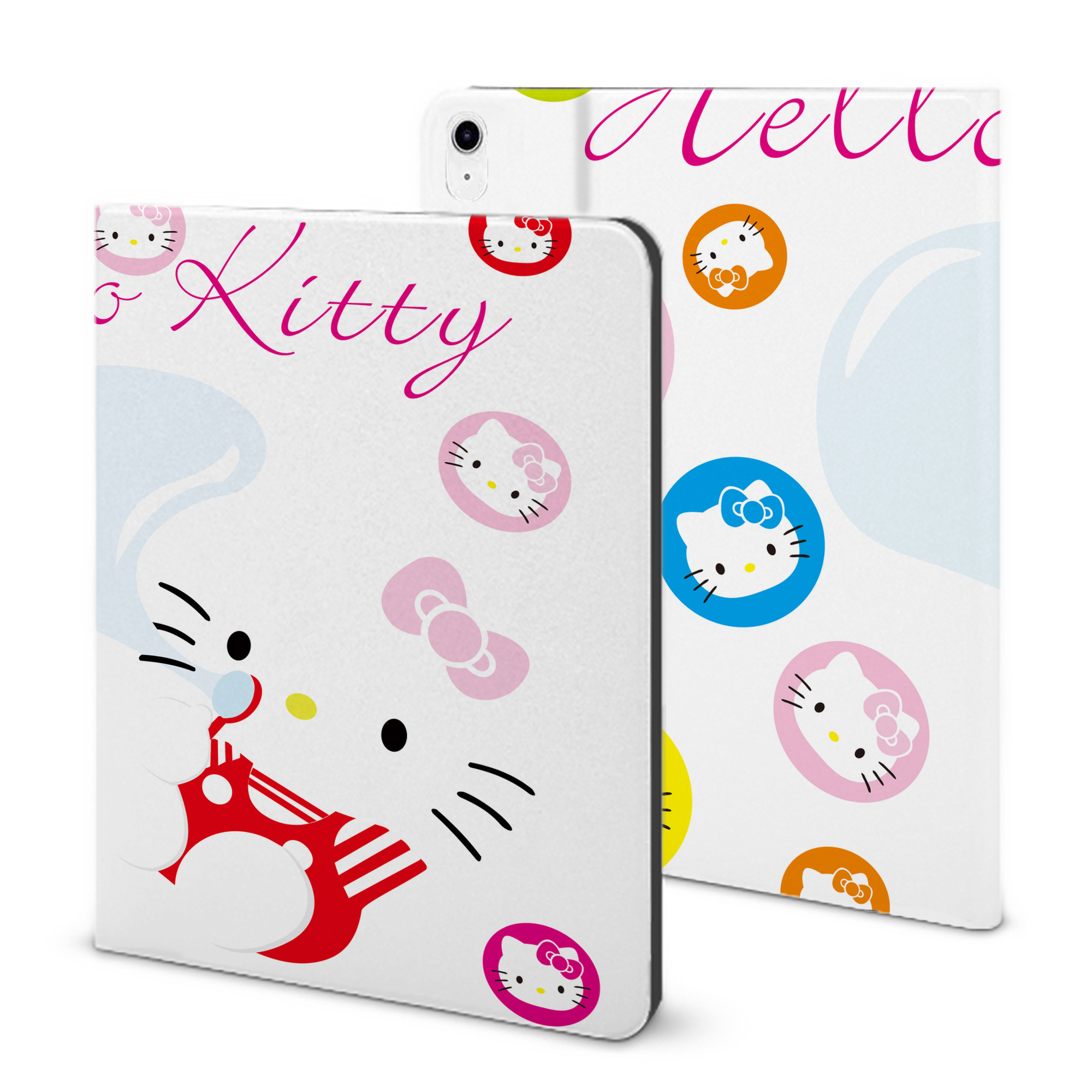 （画像用） Hello Kitty ハローキティ IPad ケース ブック型 PUレザー TPU 耐衝撃 軽量 薄型 ペン収納なし 全面保護 IPad 各モデル対応